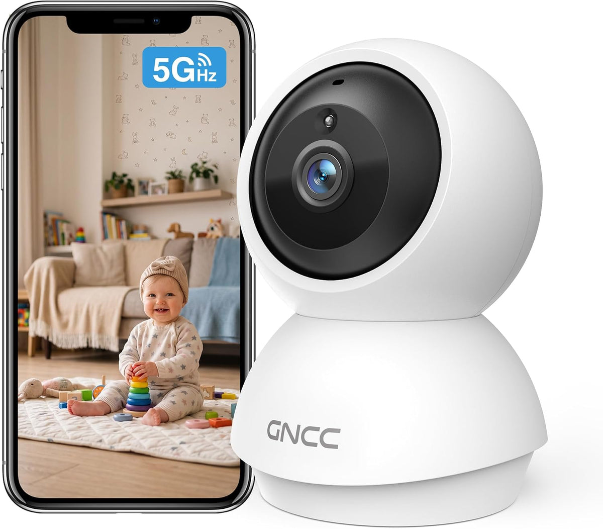 Baby Monitor,5G Wifi Baby Monitor with Night Vision and APP, Cry Detection