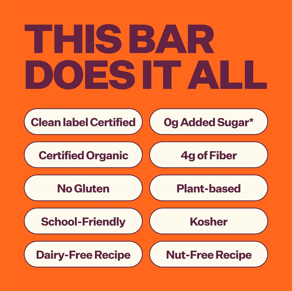 Organic Toddler Snack Bars, Apple Squash, School Safe, 30 Count