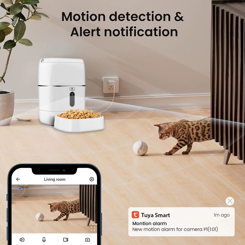 2026 Cat Automatic Feeder Visual Cat Food Dog Food Wifi Intelligent Timed Quantitative Pet Food Dispenser 6L Video Model Cat