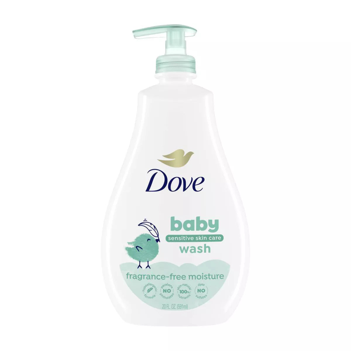 Baby Dove Fragrance Free Moisture Baby Body Wash & Shampoo Hypoallergenic for Eczema-Prone Skin