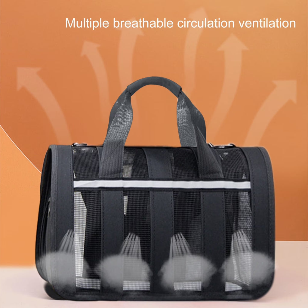 EARKITY Pet Carriers, Cat Carrier, Dog Carrier, Portable Soft-Sided Pet Carriers Travel Bag, Collapsible Hand Bag, Airline Approved, Breathable Durable Bite-Resistant Mesh with Removable Washable Mat
