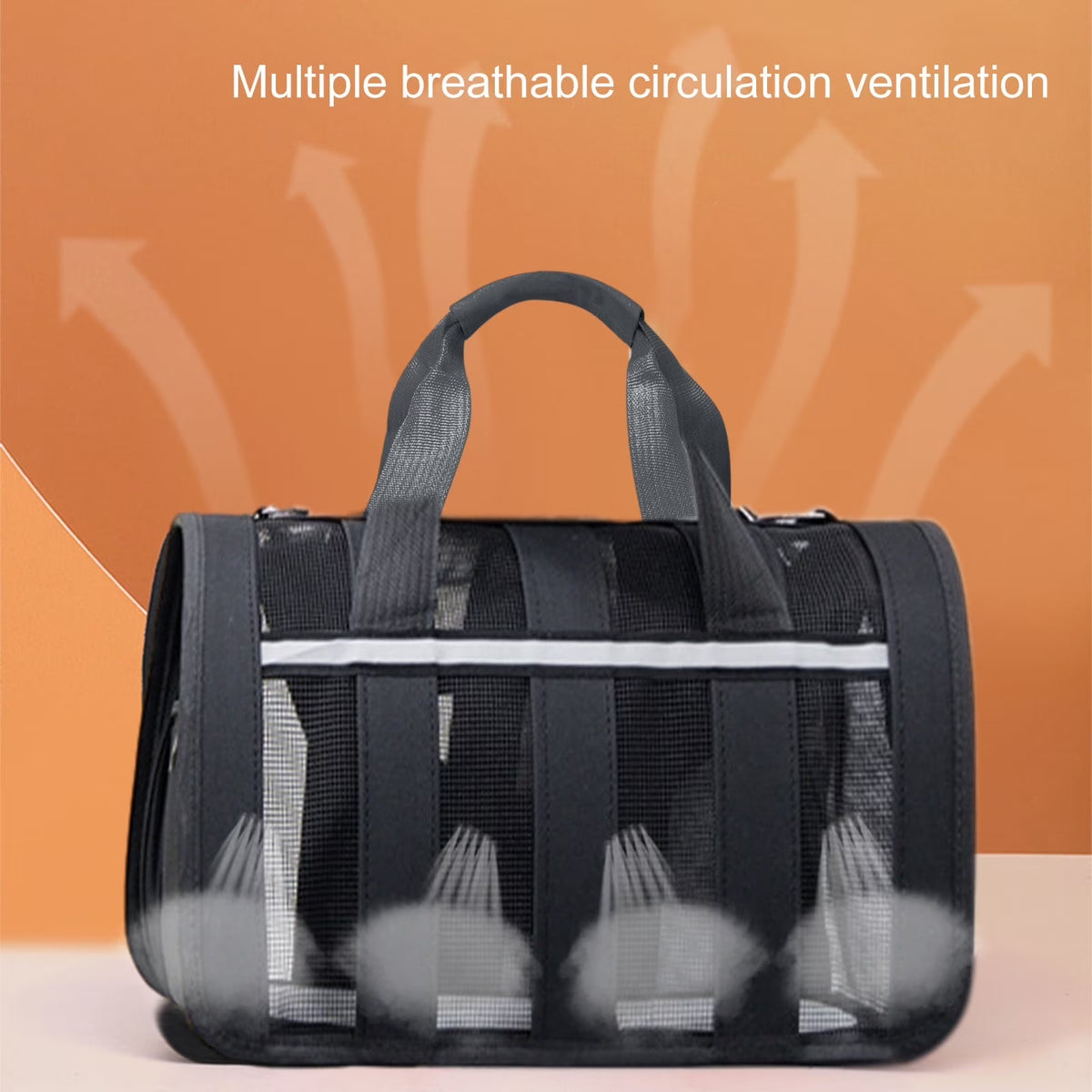 EARKITY Pet Carriers, Cat Carrier, Dog Carrier, Portable Soft-Sided Pet Carriers Travel Bag, Collapsible Hand Bag, Airline Approved, Breathable Durable Bite-Resistant Mesh with Removable Washable Mat