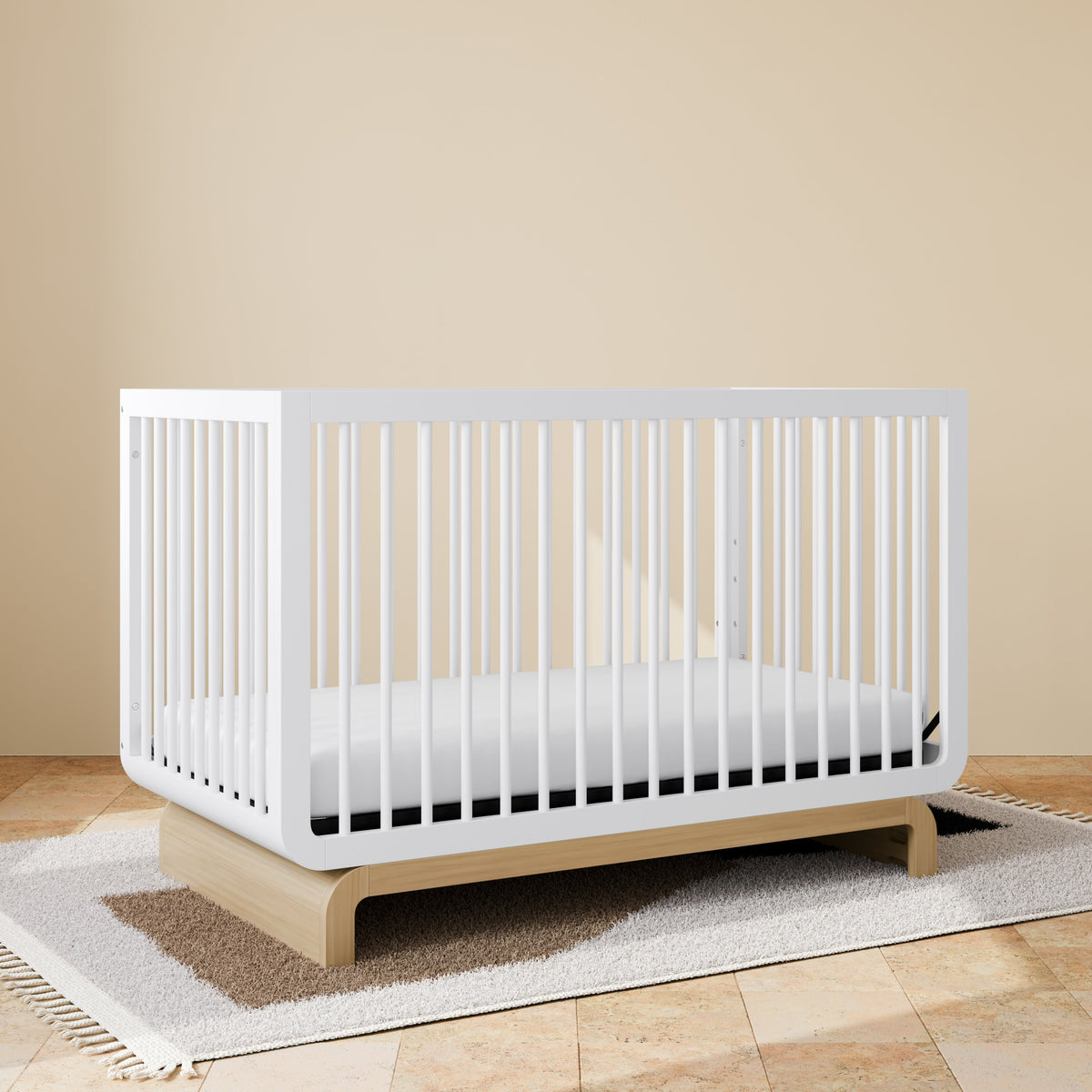 Art of Nursery by  Santorini 5-In-1 Convertible Baby Crib, White with Driftwood