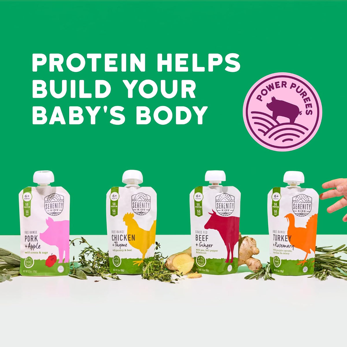 Serenity Kids Baby Food Pouches, Meat Puree, Toddler Snack, 3.5 Oz, 24 Pack
