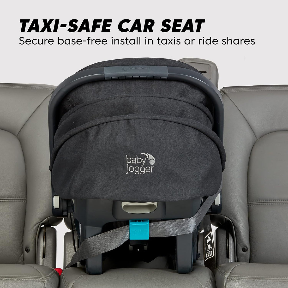 City Go 2 Infant Car Seat, Baby Travel Car Seat, Included Rapidlock Carseat Base with Leatherette Handlebar and Premium Fabrics, Slate