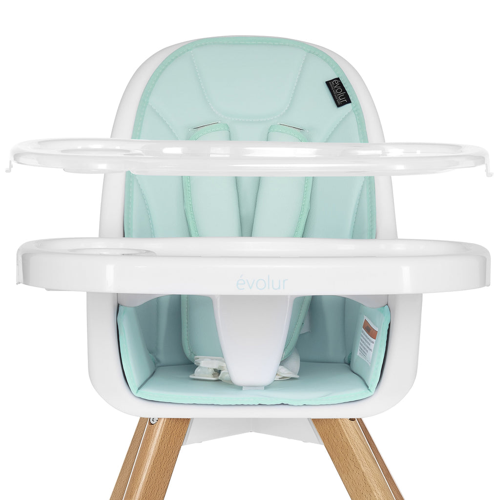 Zoodle 2-In-1 High Chair Booster Feeding Chair with Modern Design, Mint