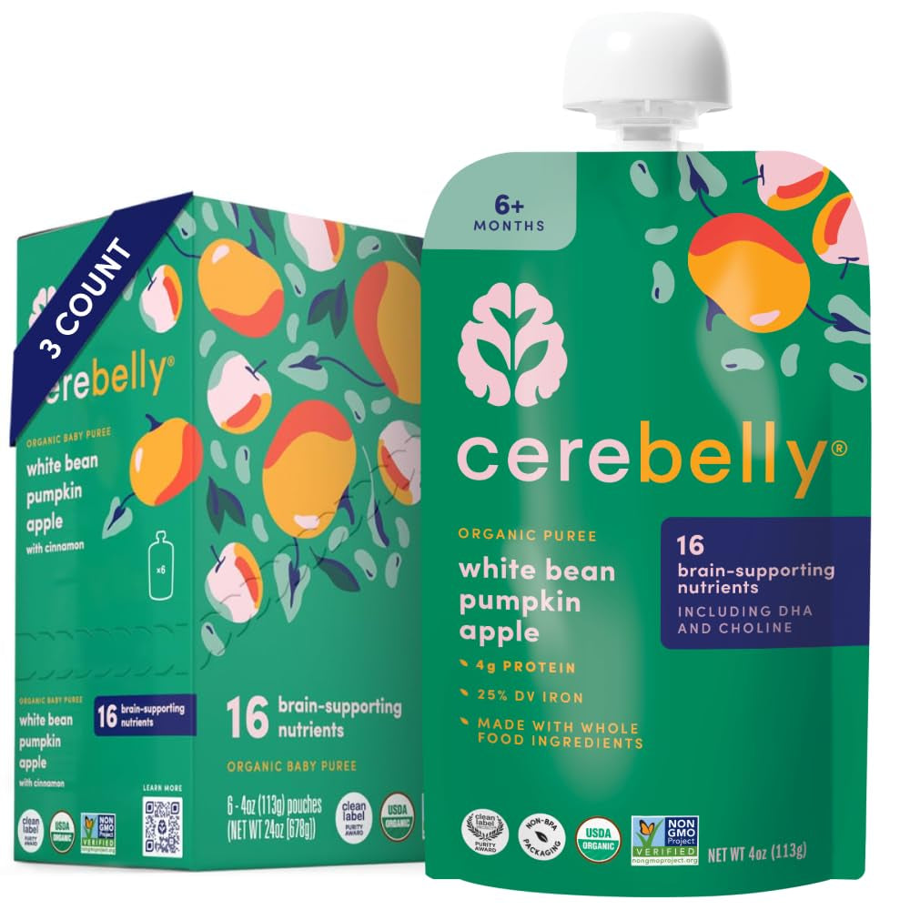 Organic White Bean Pumpkin Apple Baby Food 3Ct, 4 OZ