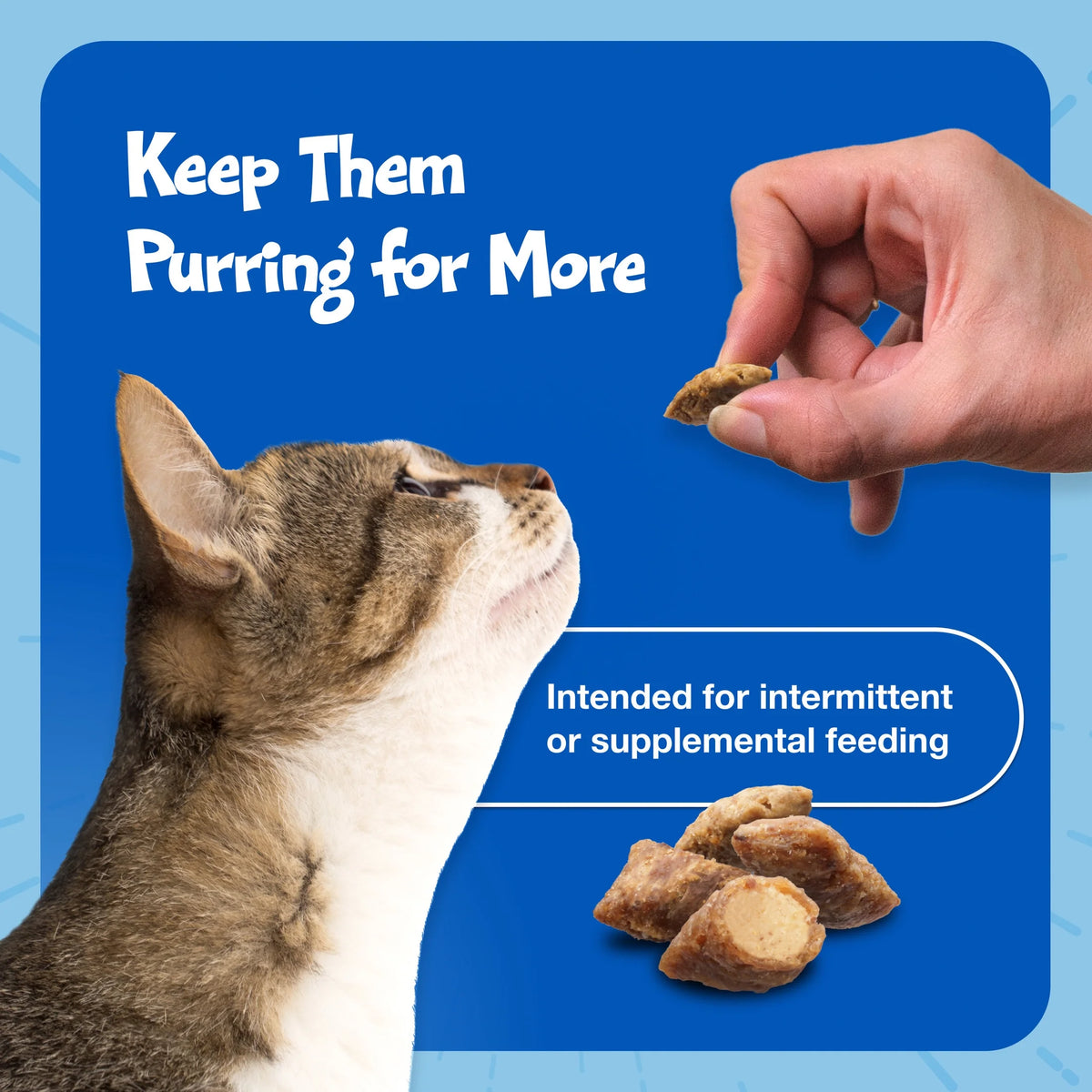 Bursts Crunchy & Creamy Cat Treats, Great for Training, Liver & Beef, 12-Oz. Tub