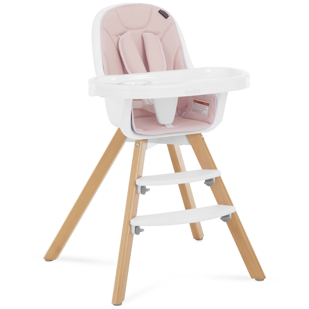 Zoodle 2-In-1 High Chair Booster Feeding Chair with Modern Design, Pink