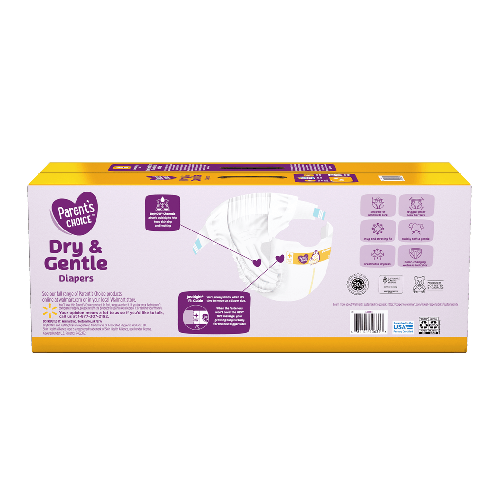 Dry & Gentle Diapers Size 1, 162 Count (Select for More Options)