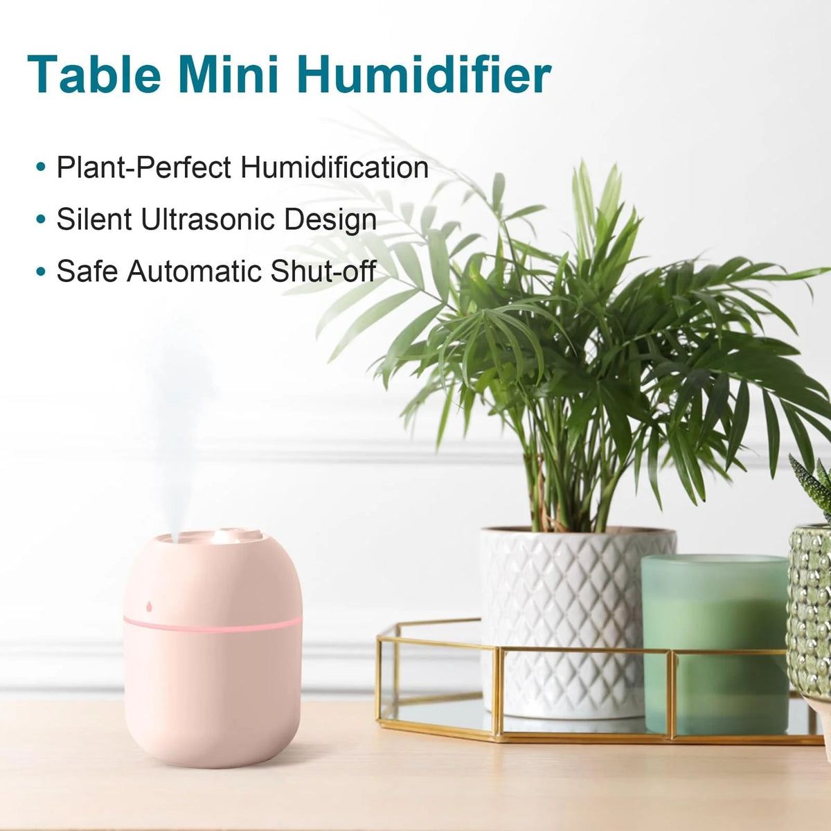 Portable Mini Humidifier 220Ml Small Cool Mist Humidifier USB Personal Desktop Humidifier for Bedroom Travel Office Home