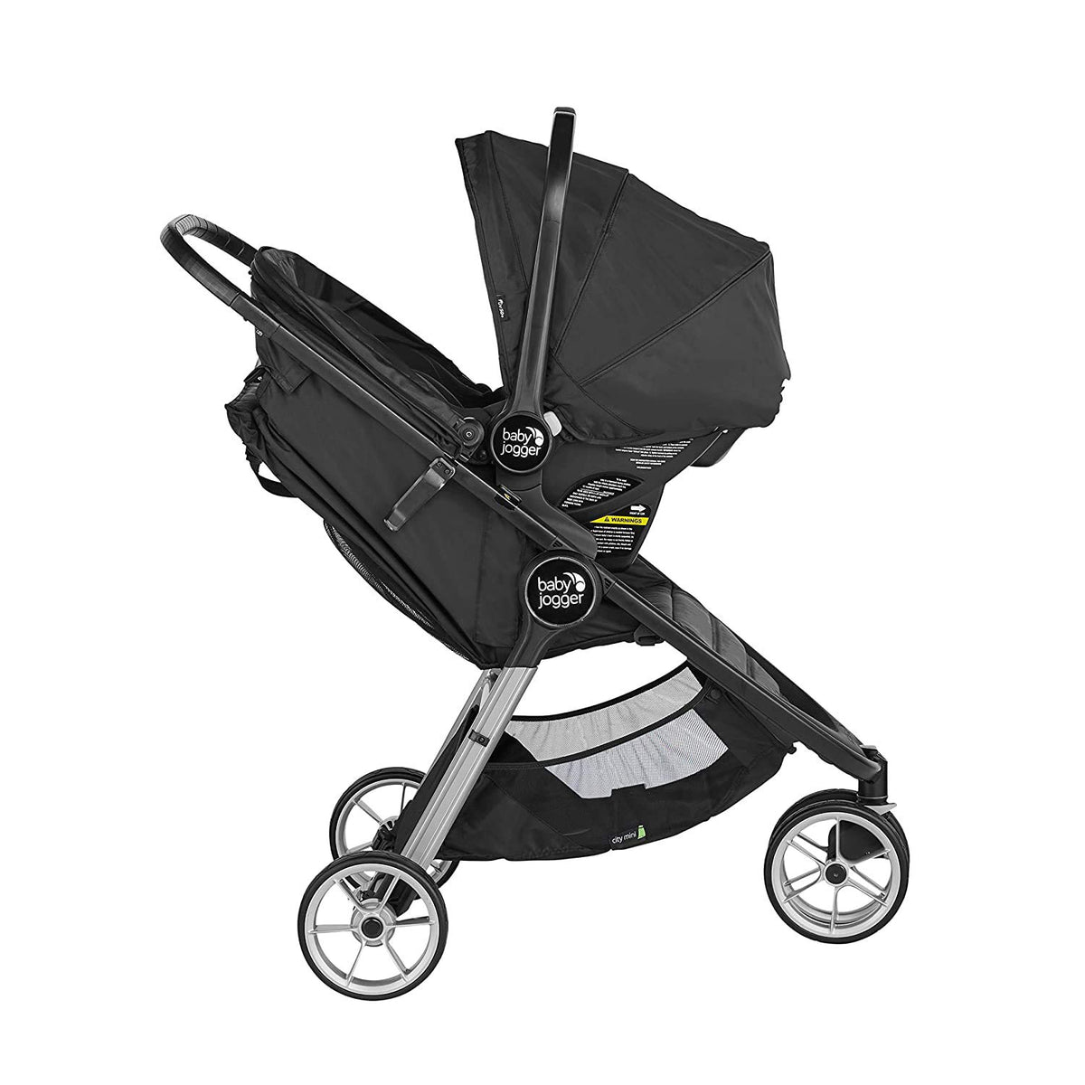 City Go 2 Infant Car Seat, Baby Travel Car Seat, Included Rapidlock Carseat Base with Leatherette Handlebar and Premium Fabrics, Slate