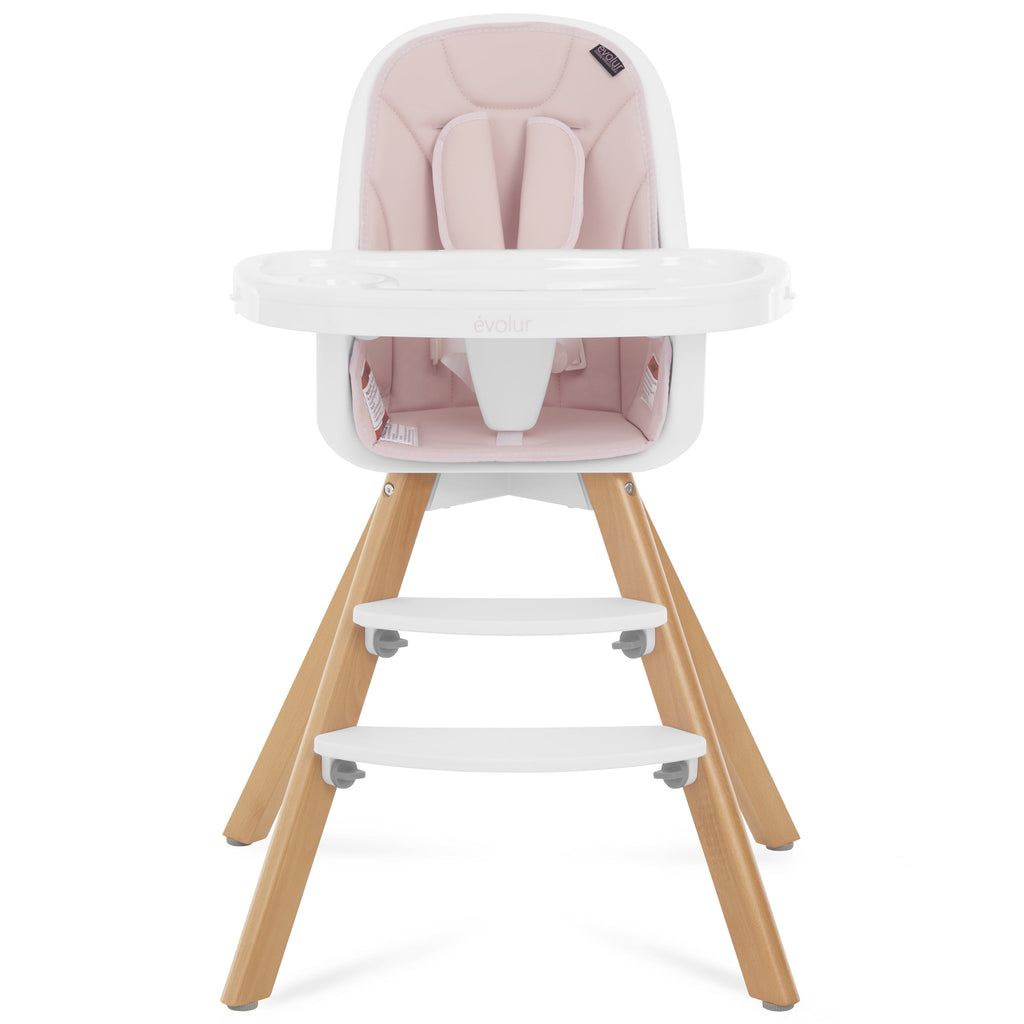 Zoodle 2-In-1 High Chair Booster Feeding Chair with Modern Design, Pink