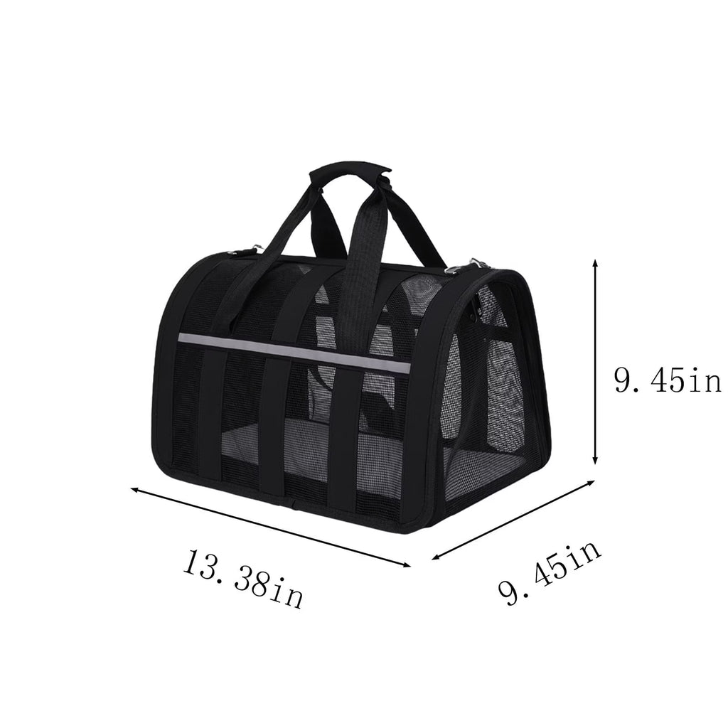 EARKITY Pet Carriers, Cat Carrier, Dog Carrier, Portable Soft-Sided Pet Carriers Travel Bag, Collapsible Hand Bag, Airline Approved, Breathable Durable Bite-Resistant Mesh with Removable Washable Mat