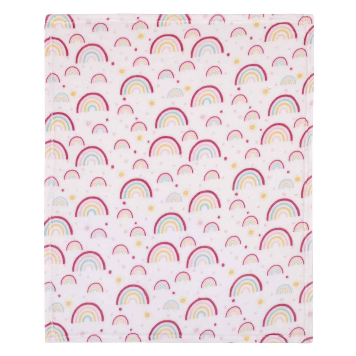 Plush Baby Blanket, Rainbows, Infant Girl, Pink, 30 in X 36 In