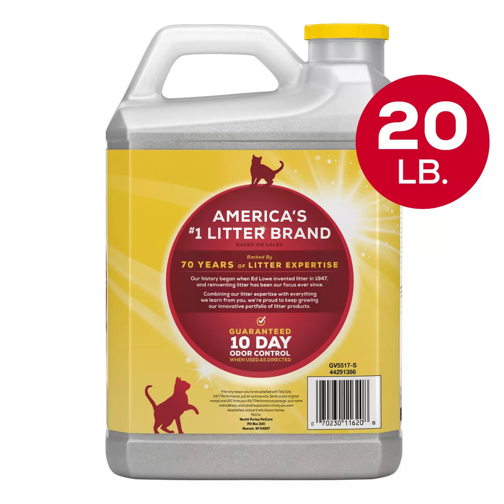 Purina Tidy Cats 24/7 Performance Clumping Scoop Cat & Kitty Litter for Multiple Cats - 20Lbs