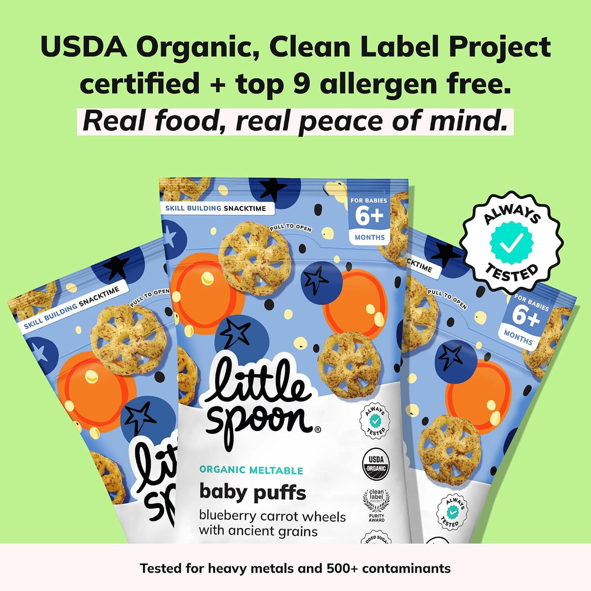 Blueberry Carrot Meltable Baby Wheels, 1 Oz Bag, 4 Pack