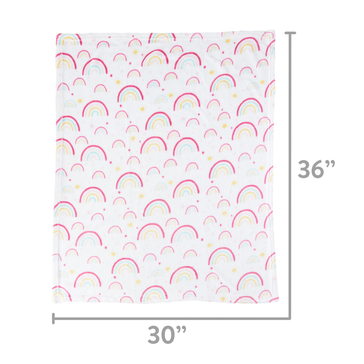 Plush Baby Blanket, Rainbows, Infant Girl, Pink, 30 in X 36 In