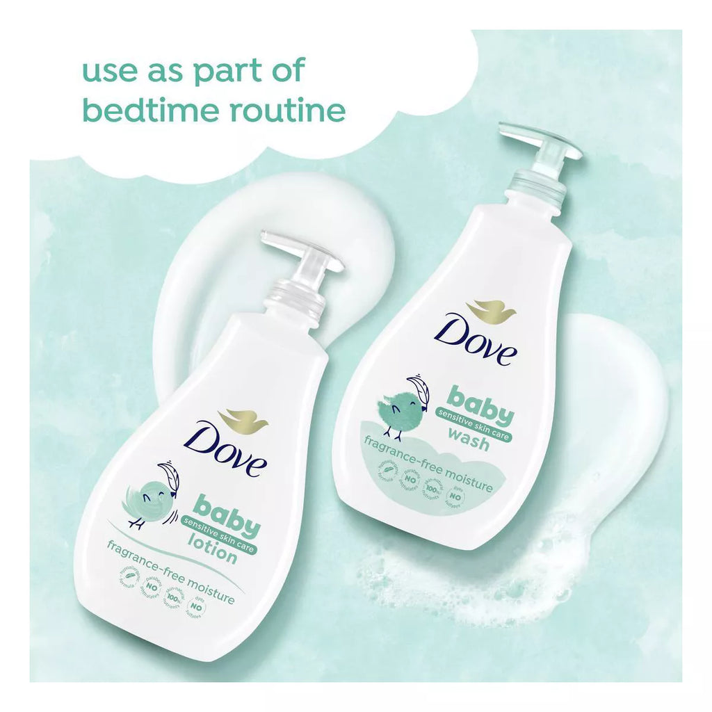 Baby Dove Fragrance Free Moisture Baby Body Wash & Shampoo Hypoallergenic for Eczema-Prone Skin