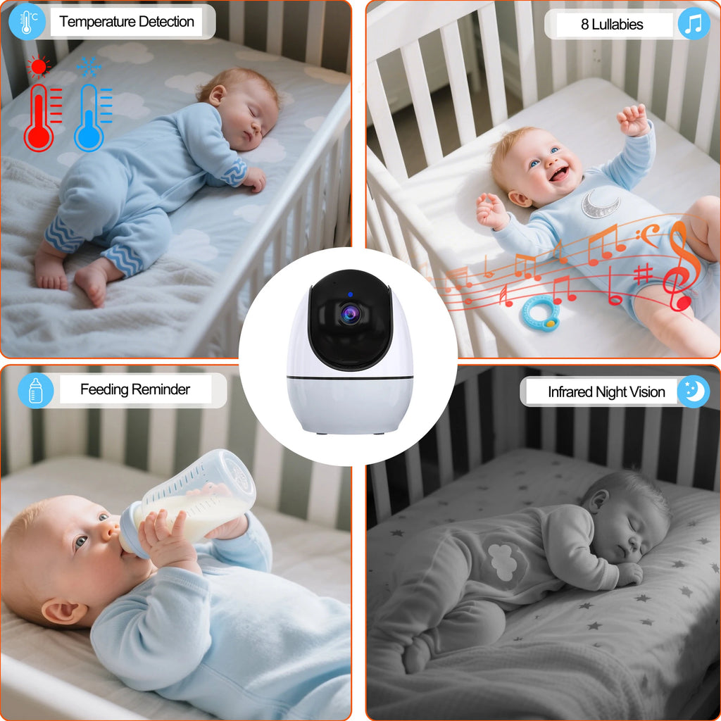 4.3-Inch Baby Video Monitor with 4X Zoom Camera Motion/Sound Detection Soft Night Light & Dual Control (APP + Wireless Monitor)