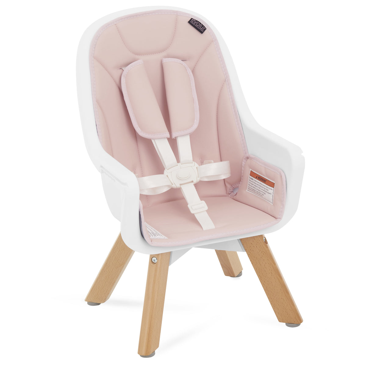 Zoodle 2-In-1 High Chair Booster Feeding Chair with Modern Design, Pink