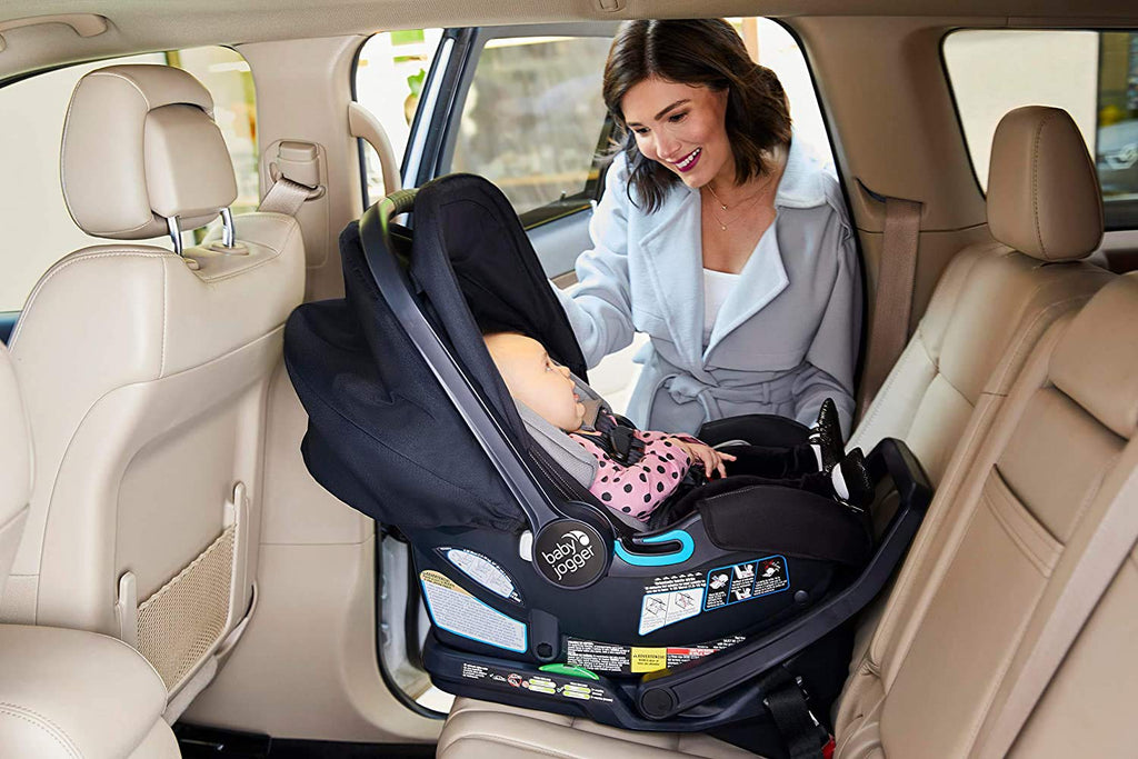City Go 2 Infant Car Seat, Baby Travel Car Seat, Included Rapidlock Carseat Base with Leatherette Handlebar and Premium Fabrics, Slate