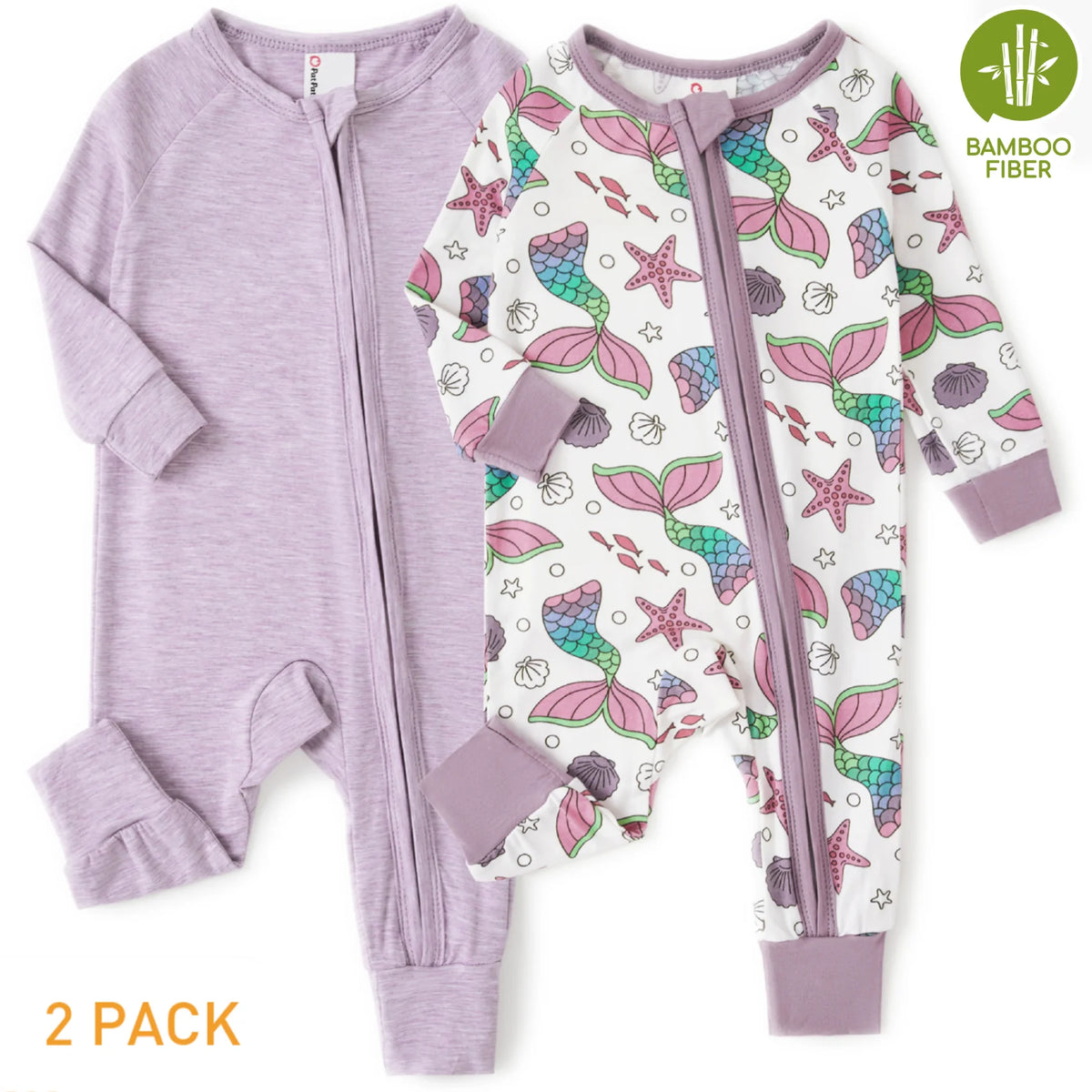 Baby Girl Clothes Bamboo Viscose Zip Pajamas Snug Fit Newborn Infant Girls Boys Baby Gifts,9-12 Months