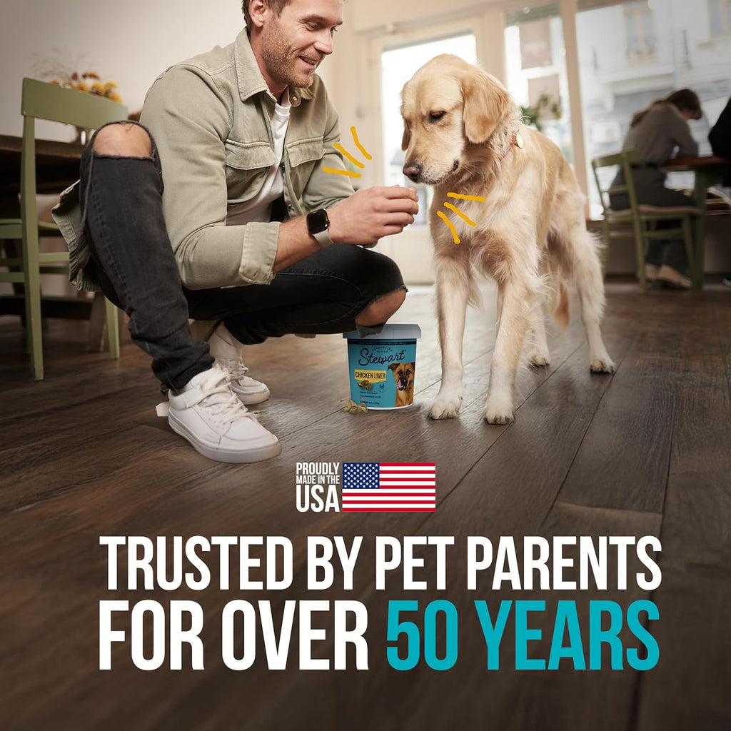 100% Chicken Liver Dog Treats, 1.5 Oz Tub, ~25 Pieces, Freeze Dried Raw, Single Ingredient, 60% Protein Training Treats or Meal Topper, Grain Free, Gluten Free
