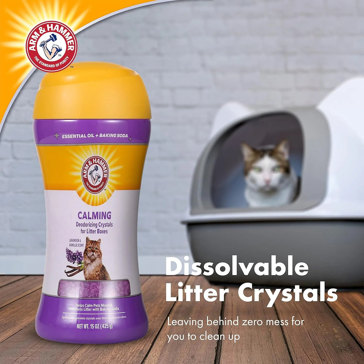 (2 Pack)  Cat Litter Deodorizing Crystals, Lavender & Vanilla Scent 15 Oz