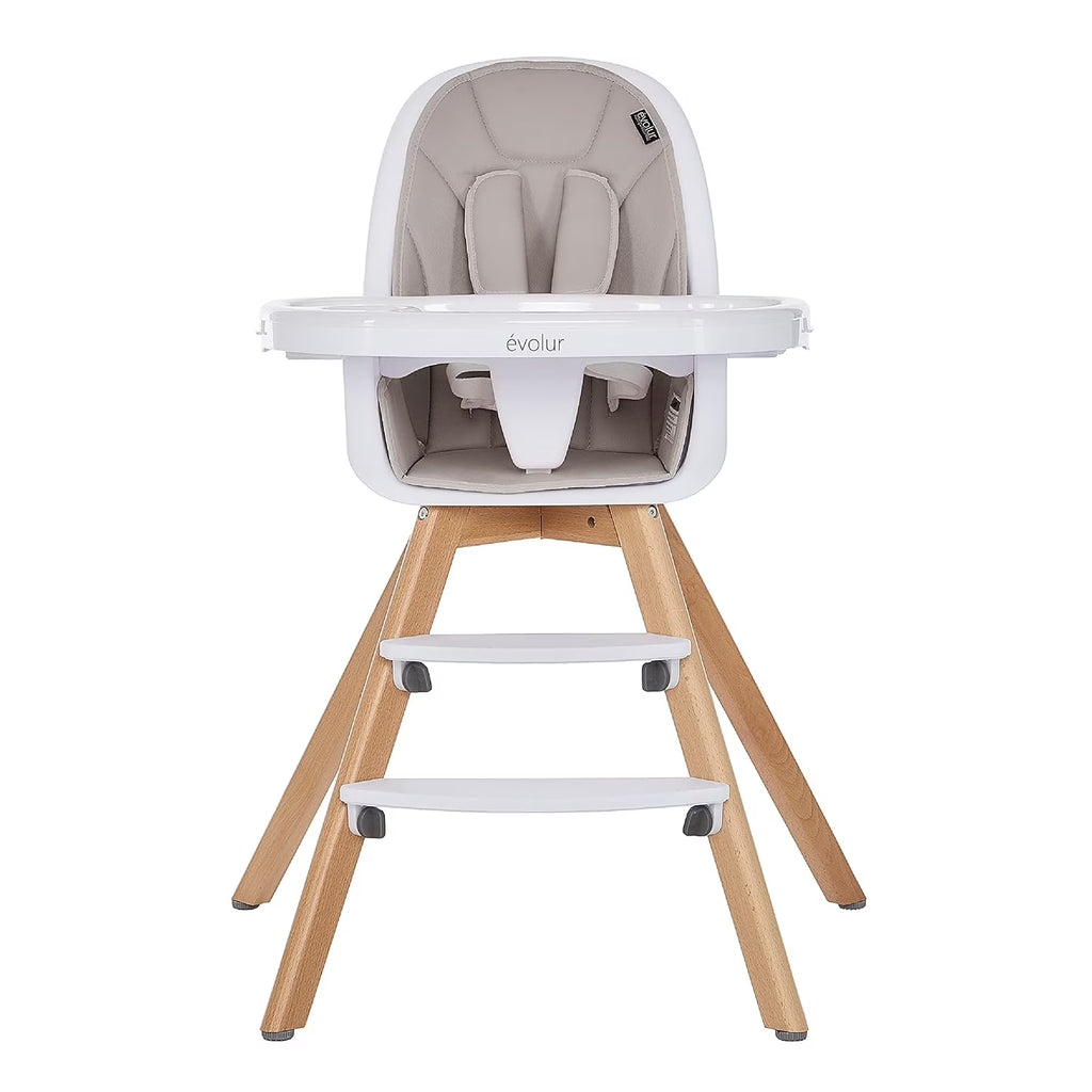 Zoodle 3-In-1 High Chair Booster Feeding Chair with Modern Design, Light Grey