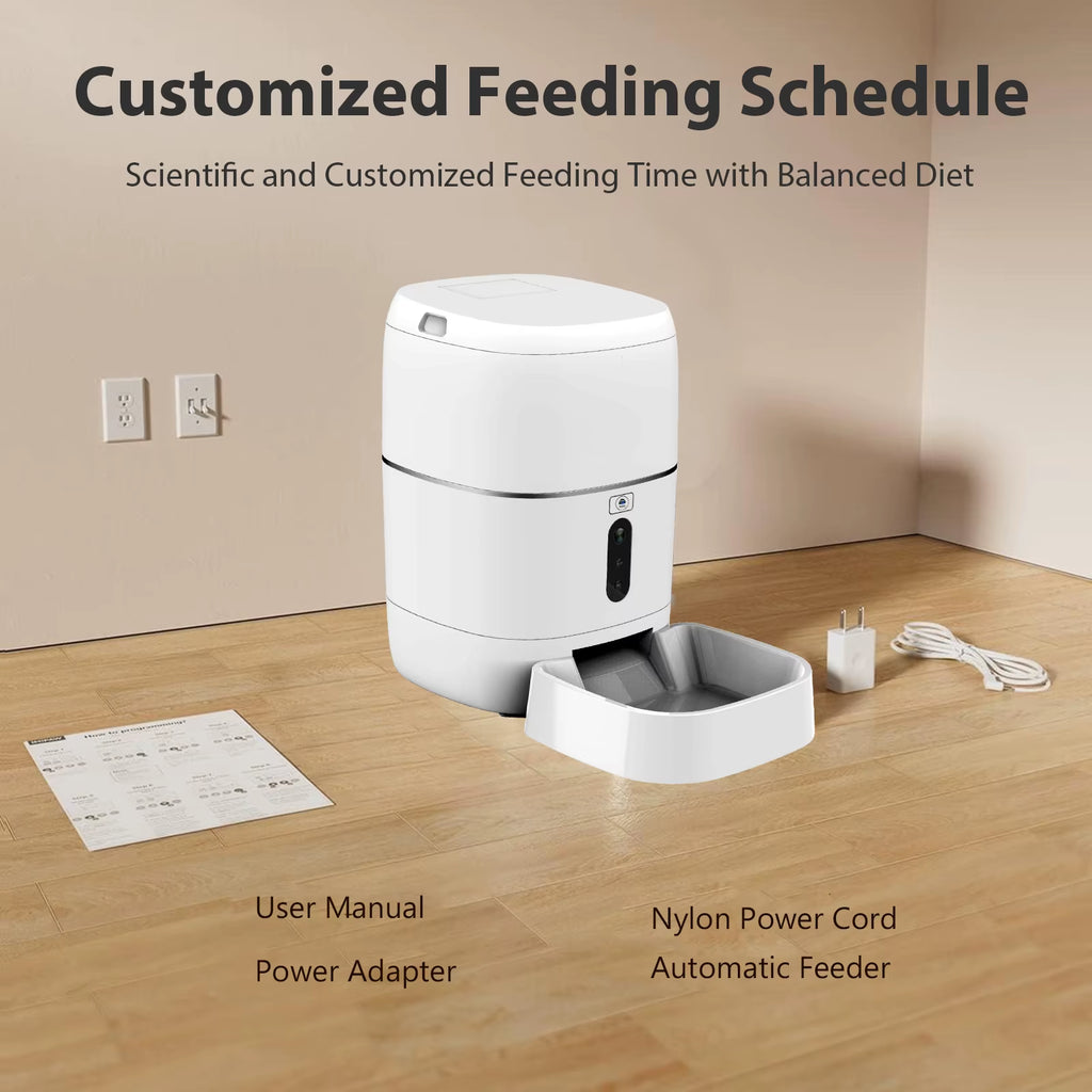 2026 Cat Automatic Feeder Visual Cat Food Dog Food Wifi Intelligent Timed Quantitative Pet Food Dispenser 6L Video Model Cat