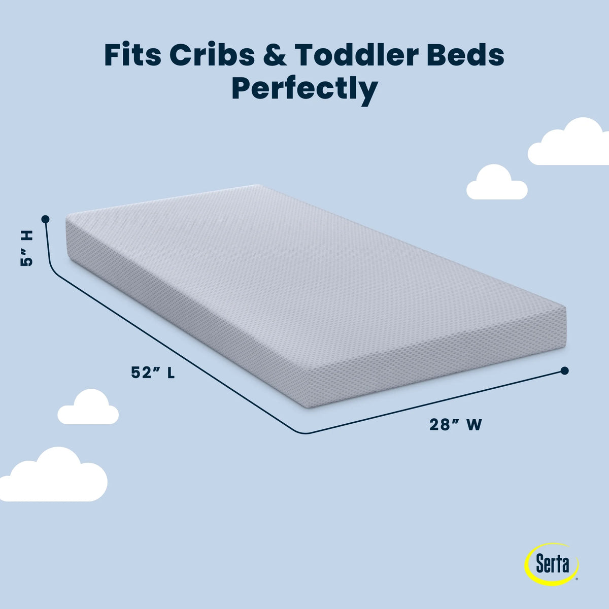 Sleeptrue Sparkling Sky Breathable Baby Bed Crib Mattress and Toddler Mattress with Removable/Machine Washable Cover - GREENGUARD Gold – Waterproof - Sustainably Sourced Core Fiber Core, Blue