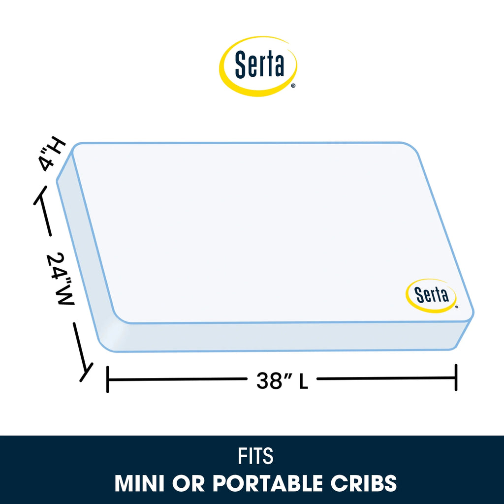 Sparkling Sky 4" Mini/Portable Dual Sided Crib & Toddler Mattress, GREENGUARD Gold Certified
