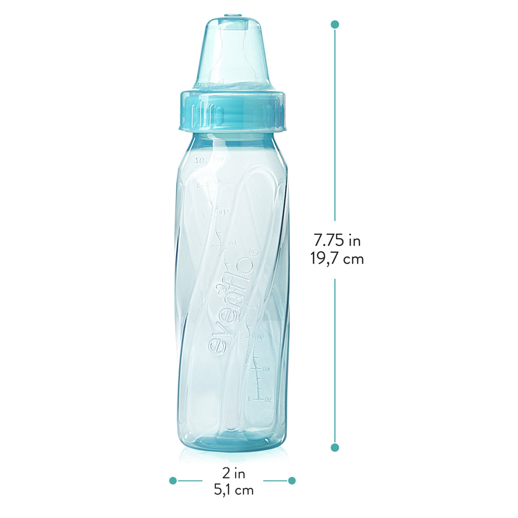 Classic Tinted Plastic and Silicone Baby Bottles 8Oz - 12 Pack