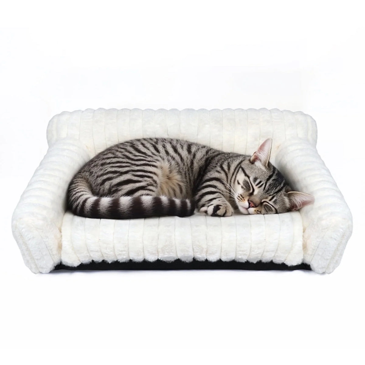 WATANIYA Sofa Couch Bed with Washable Cushion for Cosy Soft Small Dog and Cat,Cream White