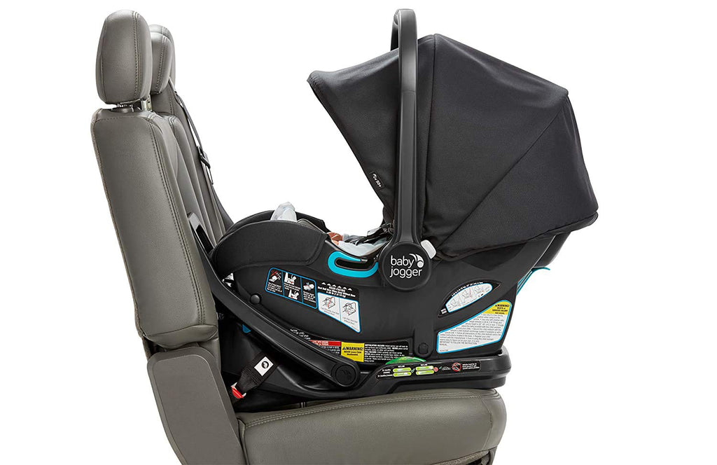 City Go 2 Infant Car Seat, Baby Travel Car Seat, Included Rapidlock Carseat Base with Leatherette Handlebar and Premium Fabrics, Slate