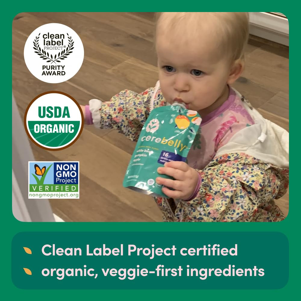 Organic White Bean Pumpkin Apple Baby Food 3Ct, 4 OZ