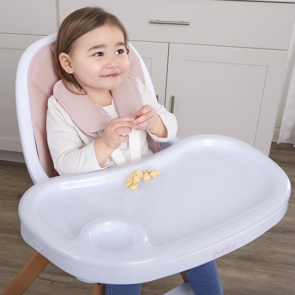Zoodle 2-In-1 High Chair Booster Feeding Chair with Modern Design, Pink