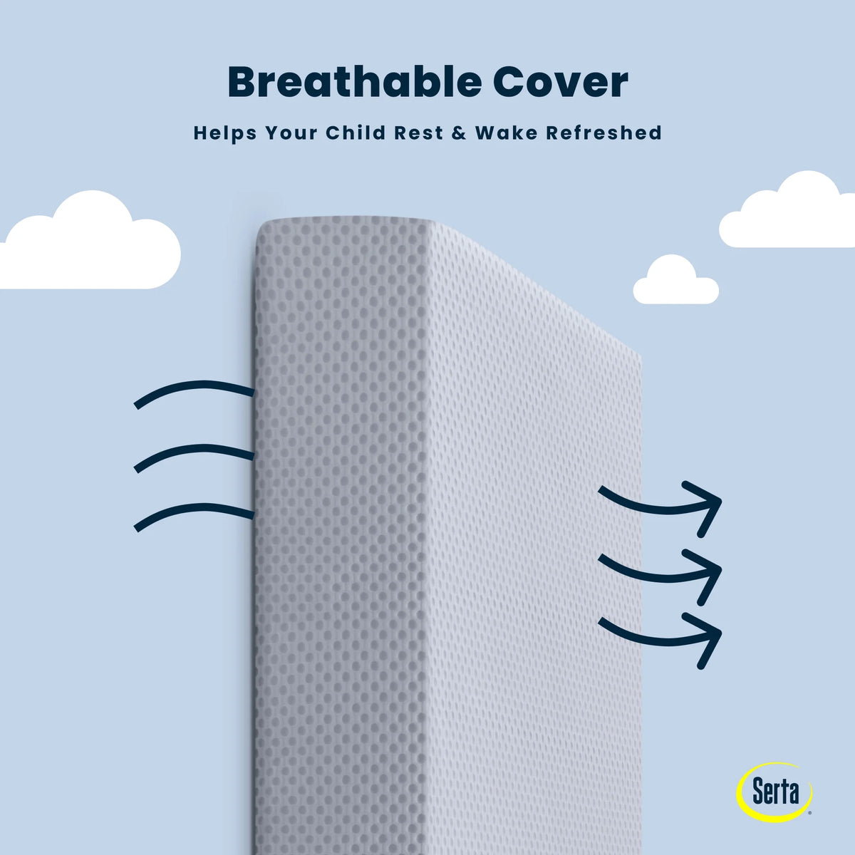 Sleeptrue Sparkling Sky Breathable Baby Bed Crib Mattress and Toddler Mattress with Removable/Machine Washable Cover - GREENGUARD Gold – Waterproof - Sustainably Sourced Core Fiber Core, Blue