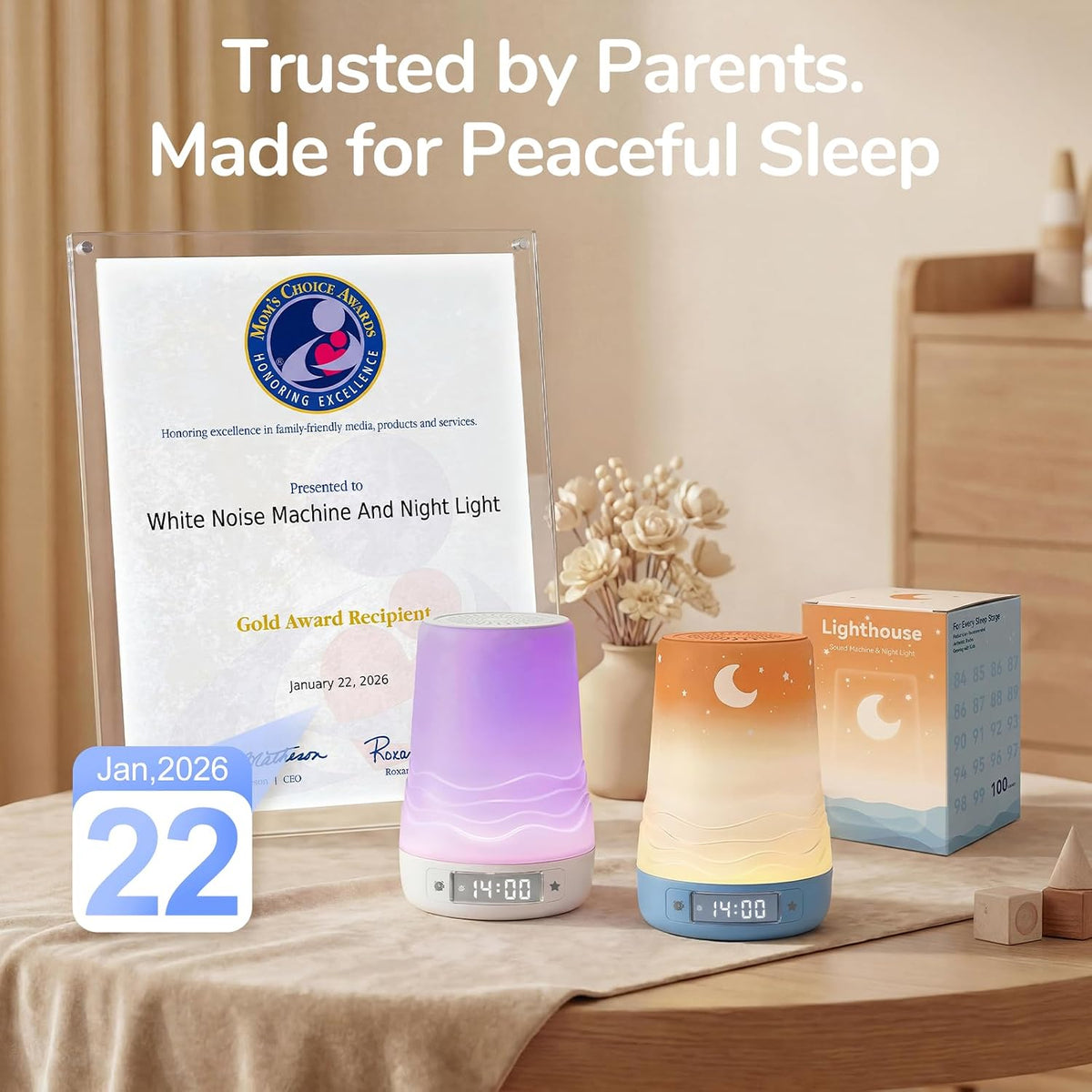White Noise Sound Machine, Newborn Baby Gifts, 100 Soothing Sounds
