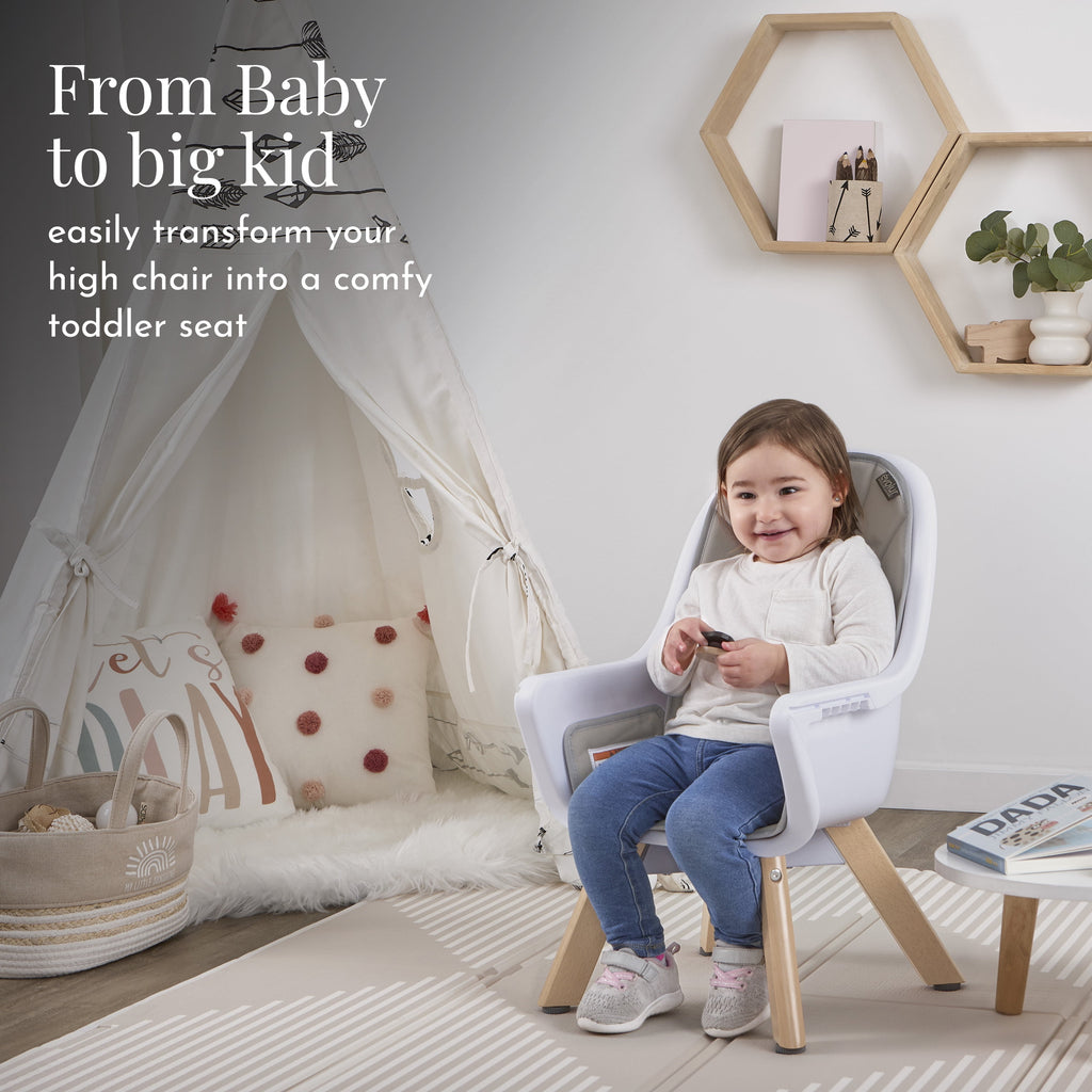 Zoodle 3-In-1 High Chair Booster Feeding Chair with Modern Design, Light Grey