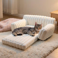 WATANIYA Sofa Couch Bed with Washable Cushion for Cosy Soft Small Dog and Cat,Cream White