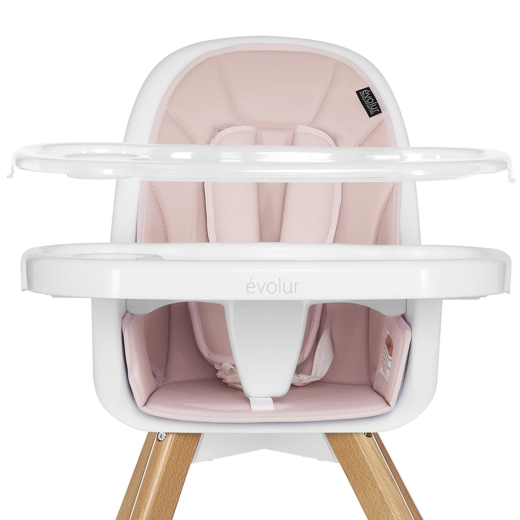 Zoodle 2-In-1 High Chair Booster Feeding Chair with Modern Design, Pink