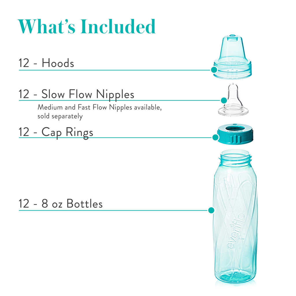 Classic Tinted Plastic and Silicone Baby Bottles 8Oz - 12 Pack