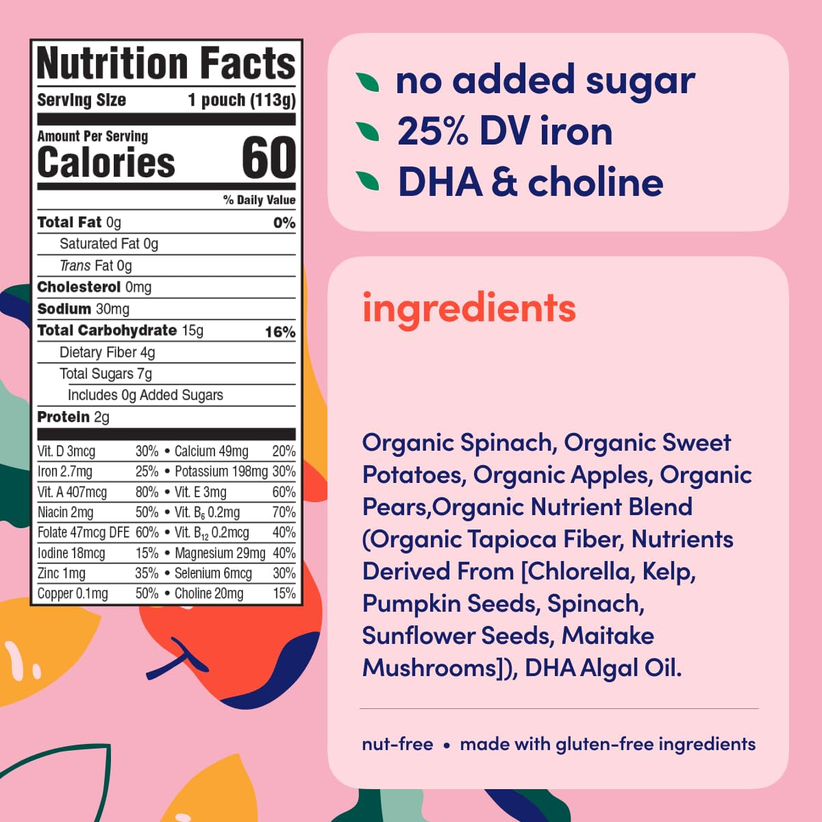 Organic Spinach Apple Sweet Potato, 12 OZ