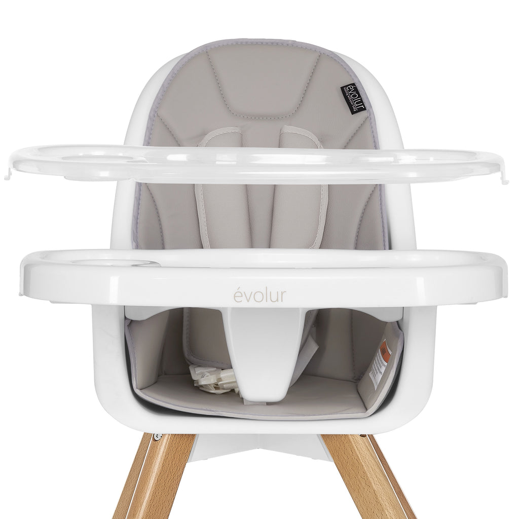 Zoodle 3-In-1 High Chair Booster Feeding Chair with Modern Design, Light Grey