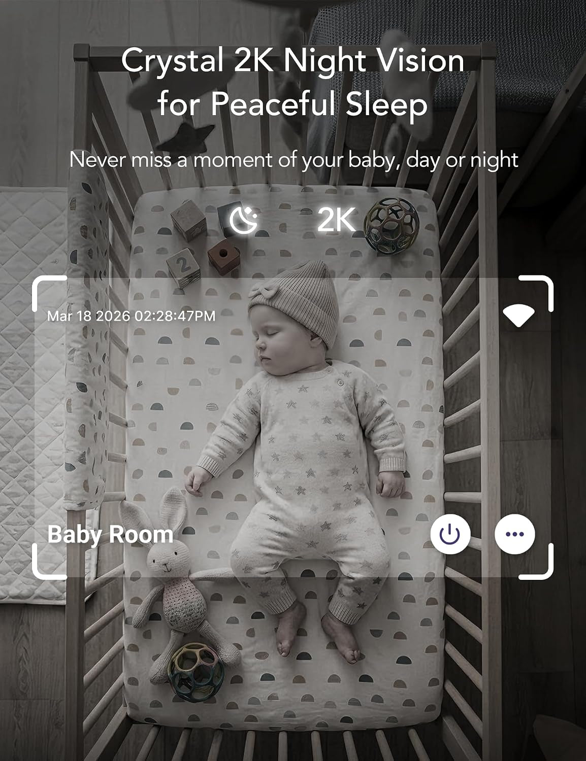 Baby Monitor,5G Wifi Baby Monitor with Night Vision and APP, Cry Detection