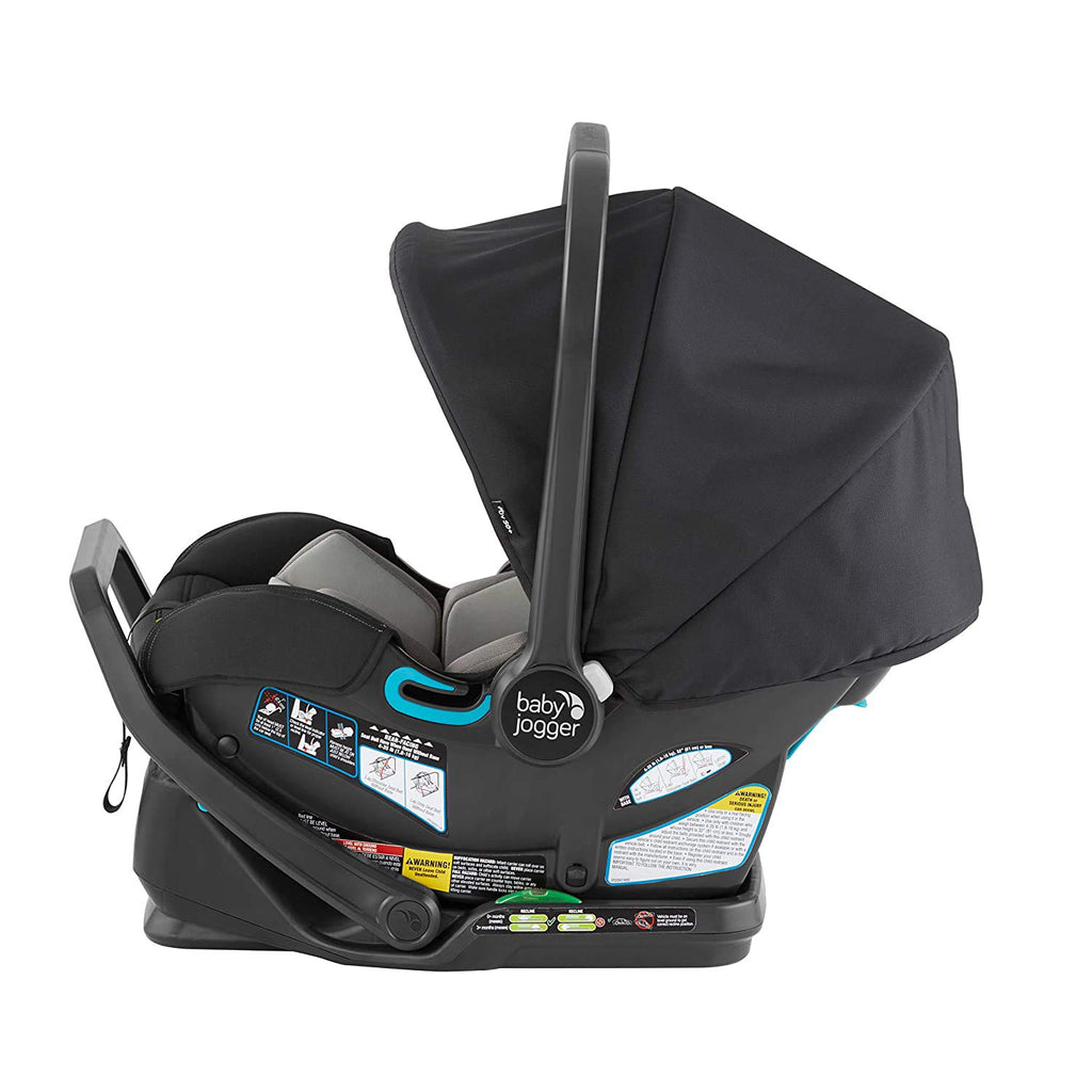 City Go 2 Infant Car Seat, Baby Travel Car Seat, Included Rapidlock Carseat Base with Leatherette Handlebar and Premium Fabrics, Slate